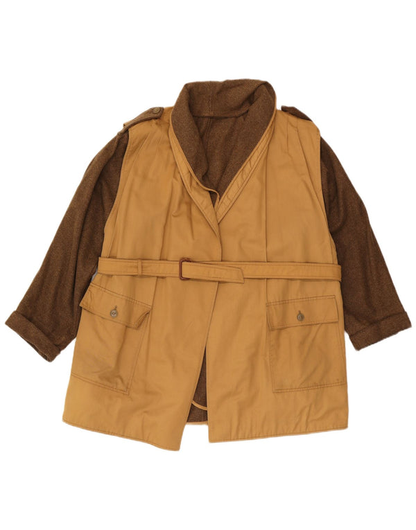 Jachetă militară vintage pentru femei UK 12 Medium Bej Colorblock