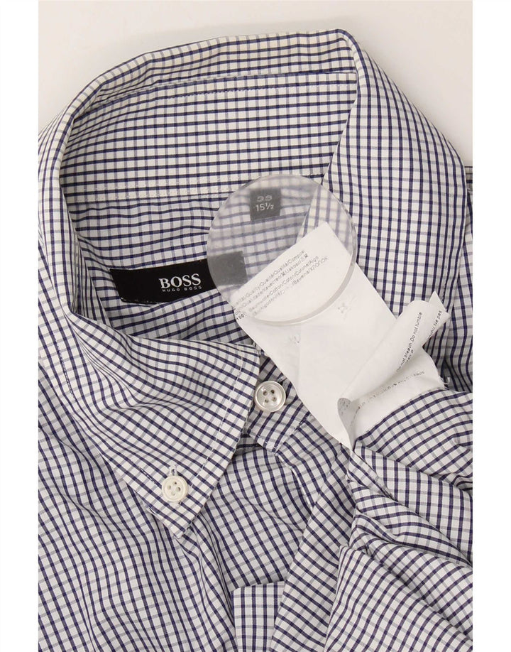Cămașă pentru bărbați Hugo Boss Mărimea 39 15 1/2 Bumbac Vichy albastru mediu