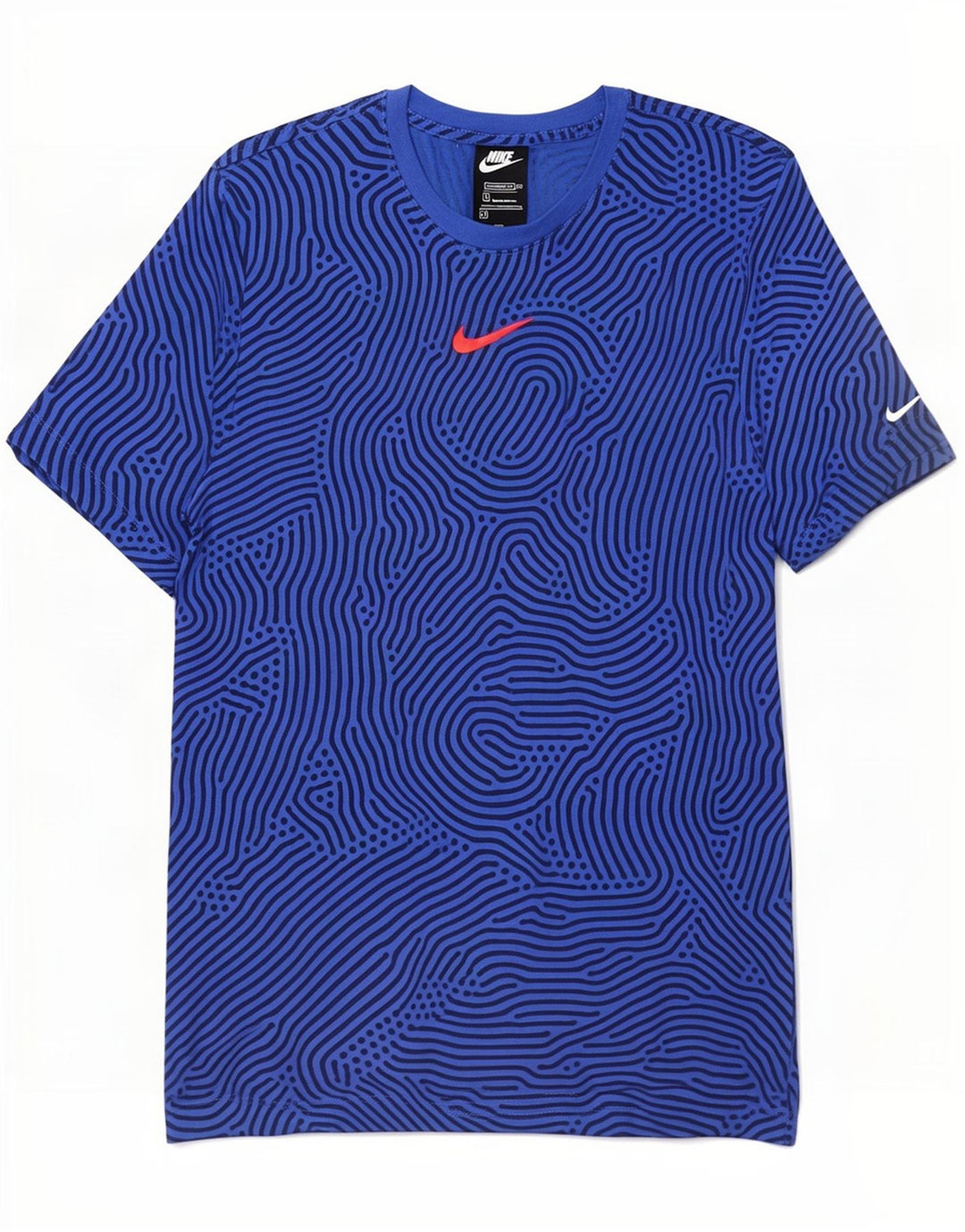 Tricou pentru bărbați Nike Standard Fit Top Medium Blue Geometric Bumbac