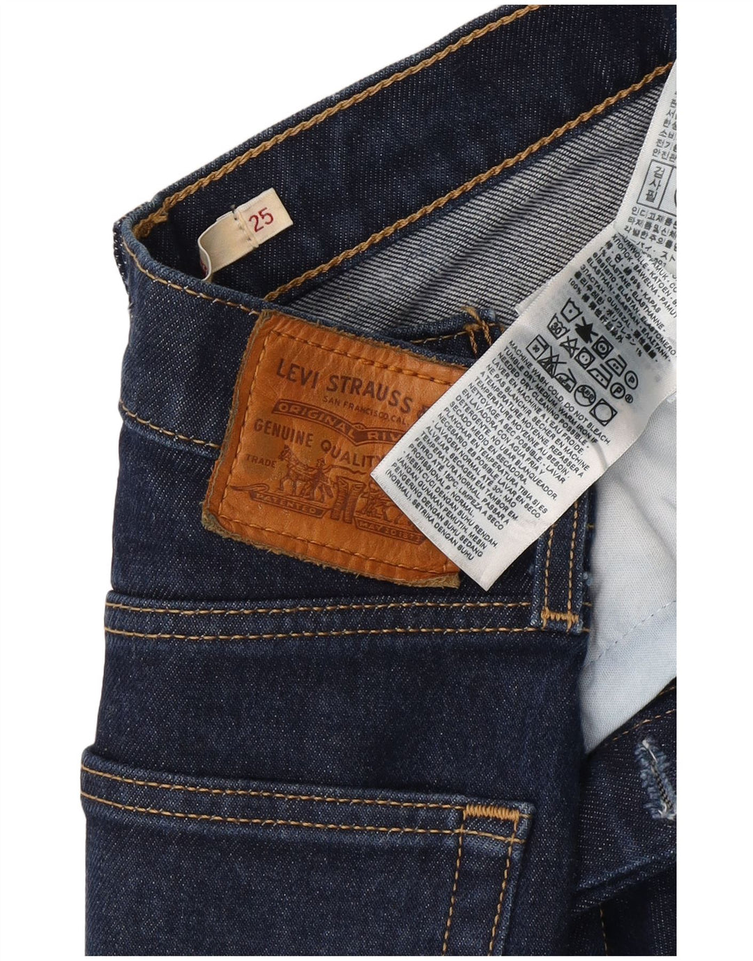 Blugi LEVI'S pentru femei Ribcage Bootcut W25 L26 Bumbac bleumarin