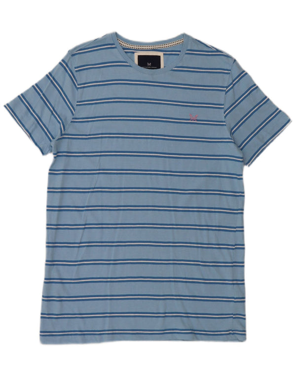 CREW CLOTHING Tricou pentru bărbați Top Medium Blue Striped Bumbac