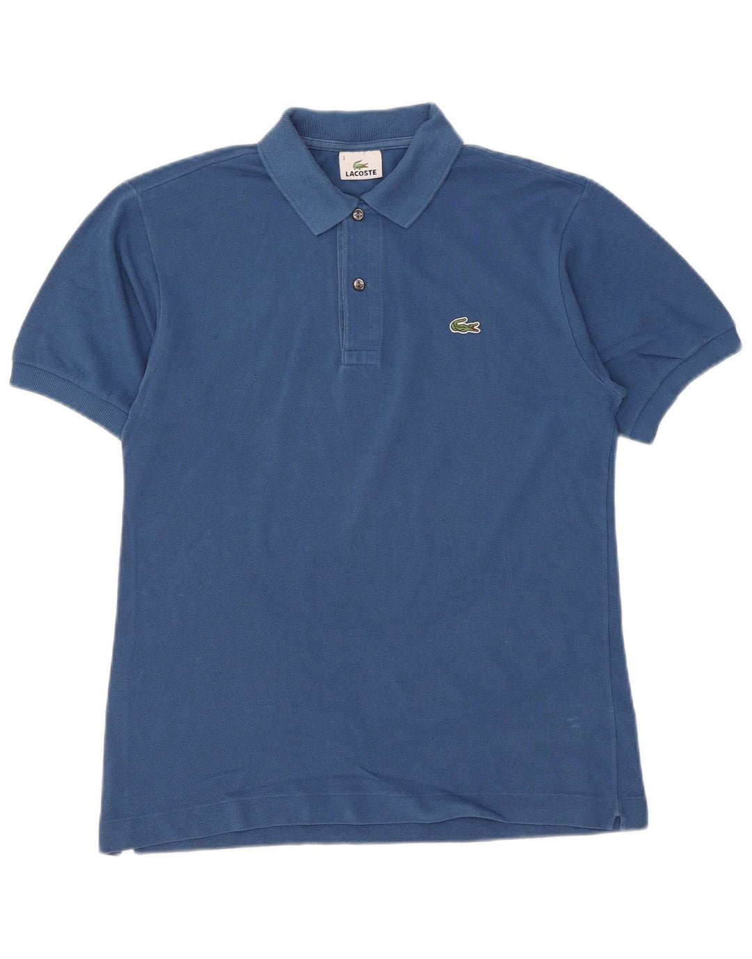 LACOSTE Mens Polo Shirt Size 3 Small Blue Cotton