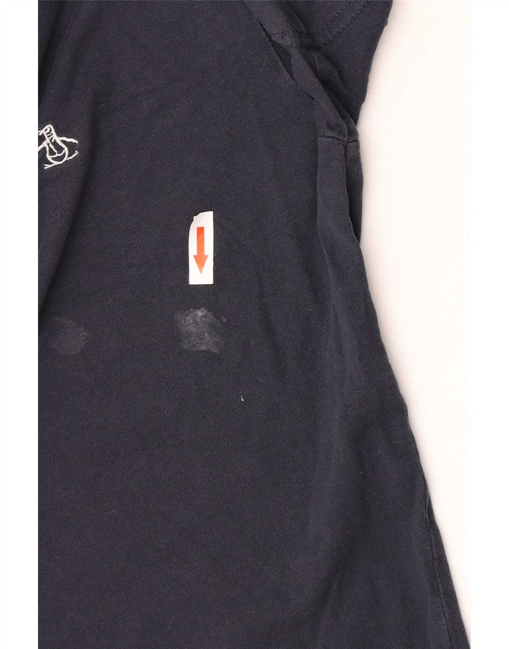 Tricou cu mânecă scurtă pentru bărbați Penguin, cu mâneci scurte, cu croiala normală, top mediu din bumbac bleumarin