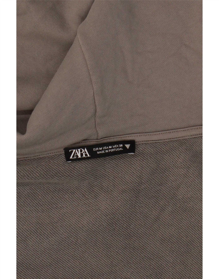 Top crop cu glugă pentru femei Zara UK 12, gri mediu