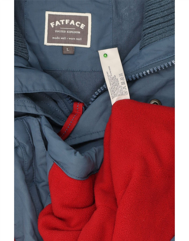 FAT FACE Jachetă de vânt cu glugă pentru bărbați UK 40 Nylon mare albastru