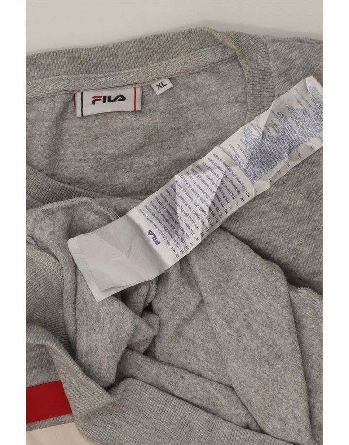 Hanorac grafic pentru bărbați Fila Jumper XL, bumbac cu pete gri