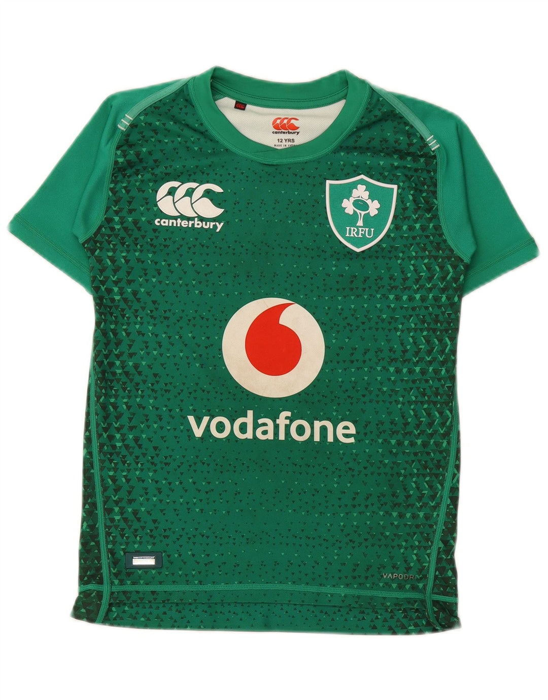 CANTERBURY Băieți IRFU Tricou Grafic Top 11-12 Ani Verde Geometric