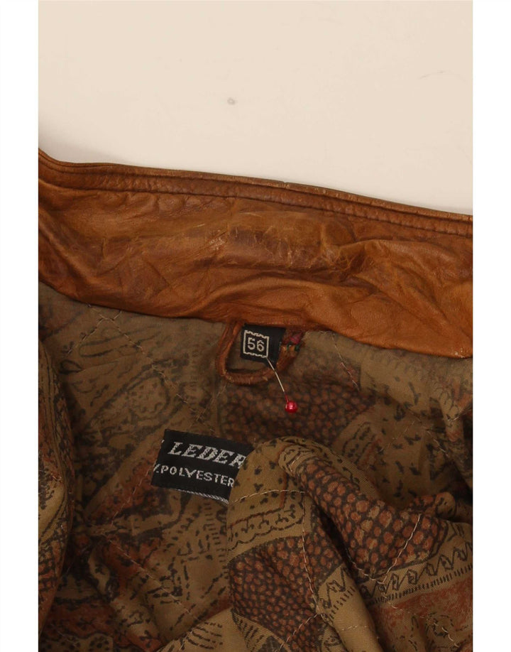 Geaca de piele vintage pentru barbati IT 56 2XL maro