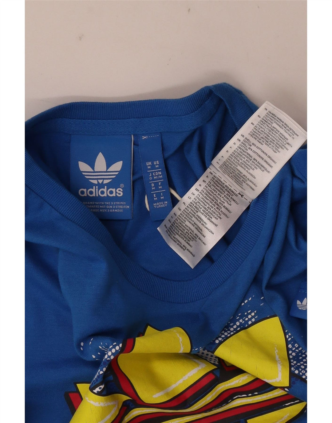 Tricou grafic pentru bărbați Adidas Top, bumbac albastru mediu