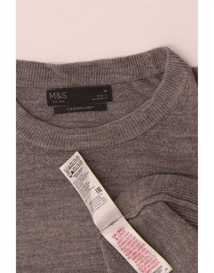 Pulover pentru bărbați Marks & Spencer, cu gât de barcă, gri mediu acrilic