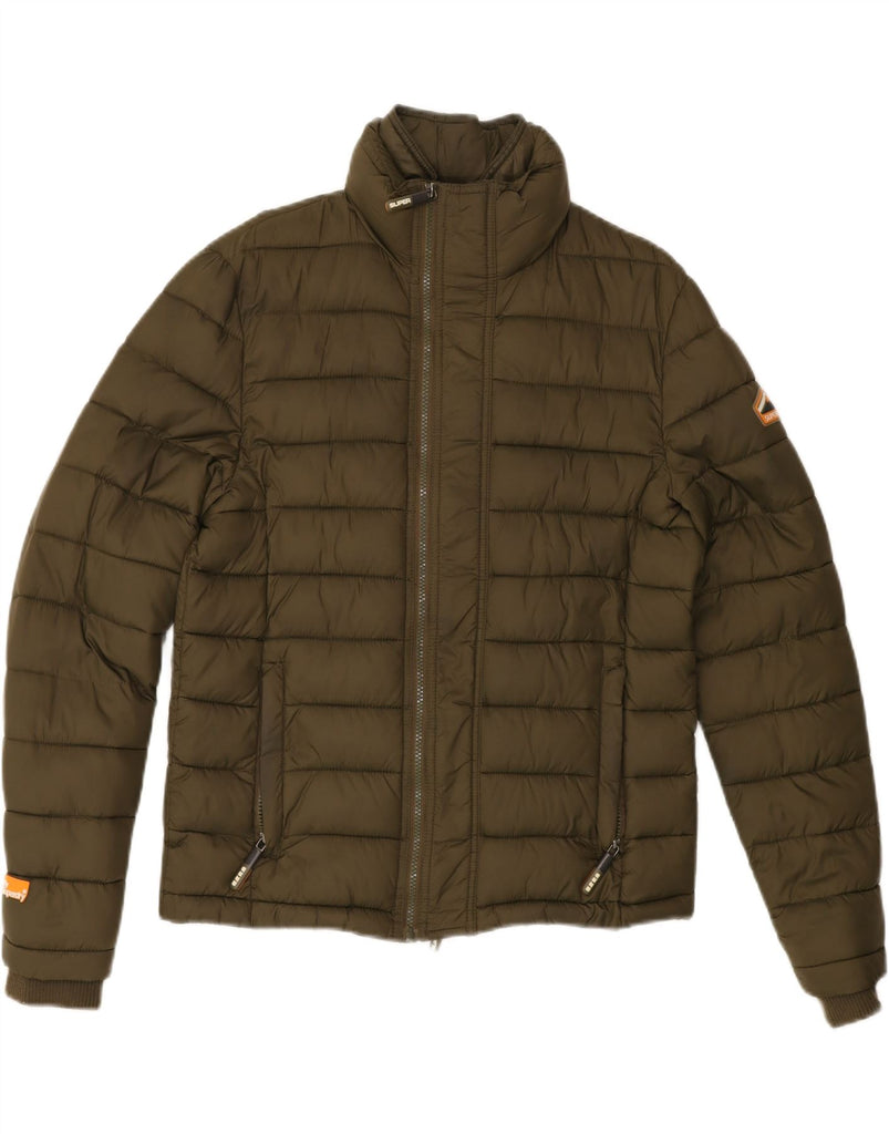 SUPERDRY Mens Padded Jacket UK 38 Medium Khaki Polyester Vintage Superdry and Second-Hand Superdry from Messina Hembry 