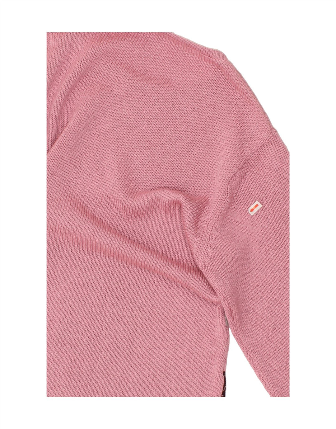 VINTAGE Womens Crew Neck Jumper Sweater IT 44 Medium Pink Geometric Vintage Vintage and Second-Hand Vintage from Messina Hembry 