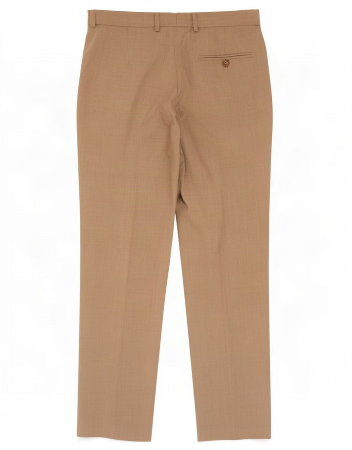 Pantaloni de costum pentru bărbați Marks & Spencer, cu ajustare normală, L32 L31, poliester bej