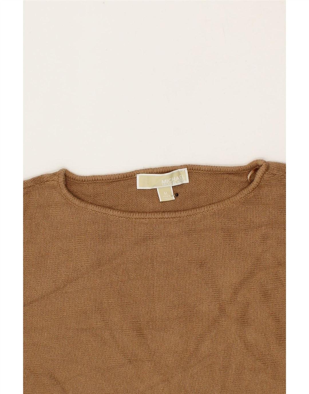 MICHAEL KORS Womens Boat Neck Jumper Sweater UK 14 Medium Brown Vintage Michael Kors and Second-Hand Michael Kors from Messina Hembry 