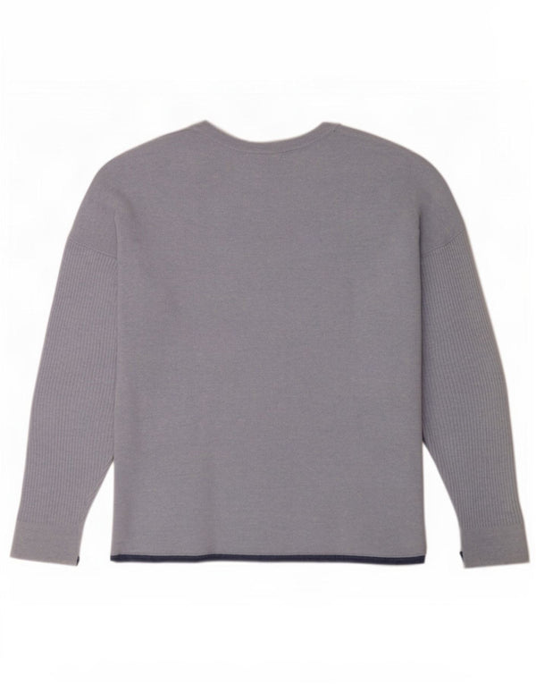 White Stuff Pulover cu gât de barcă pentru femei UK 12 Medium Blue Viscose