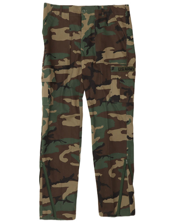Pantaloni cargo vintage pentru bărbați cu grafică IT 52 XL W36 L33 maro camuflaj