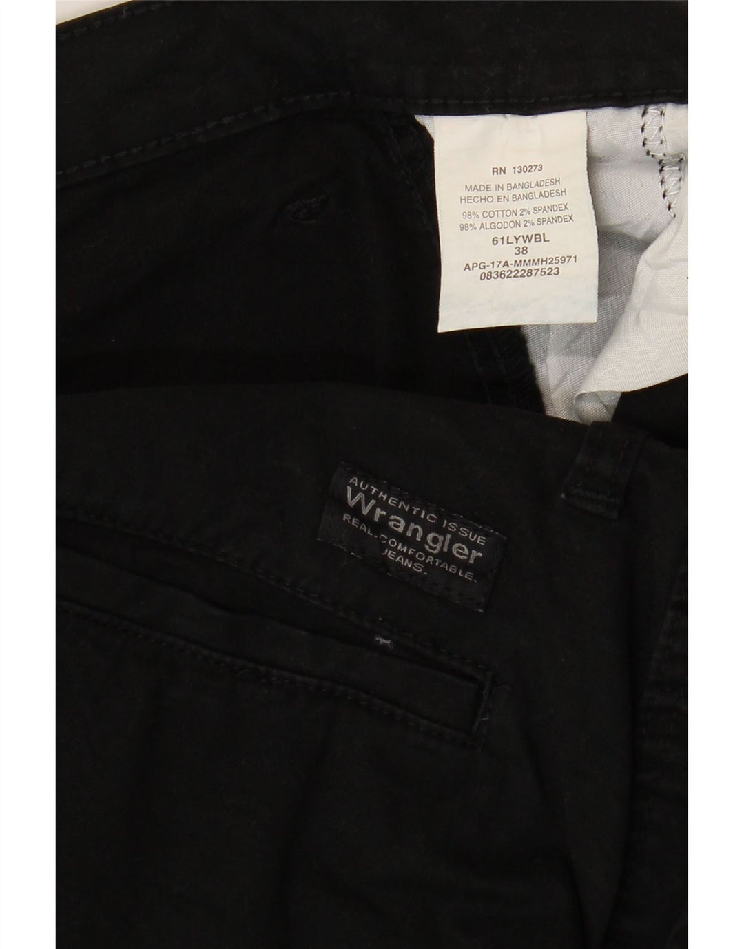 Pantaloni scurți cargo Wrangler pentru bărbați W38 XL, bumbac negru