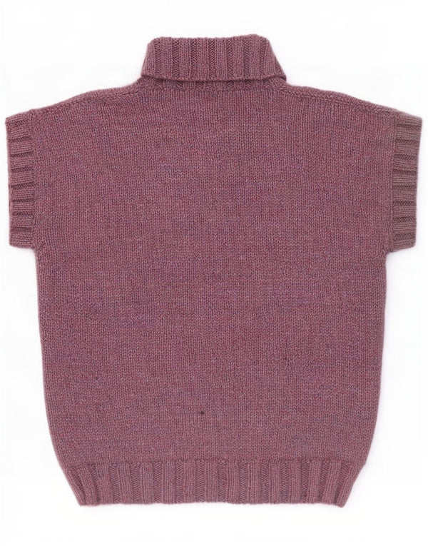 Vestă Vintage pentru femei cu gât rulat Tank Top UK 14 Large Purple