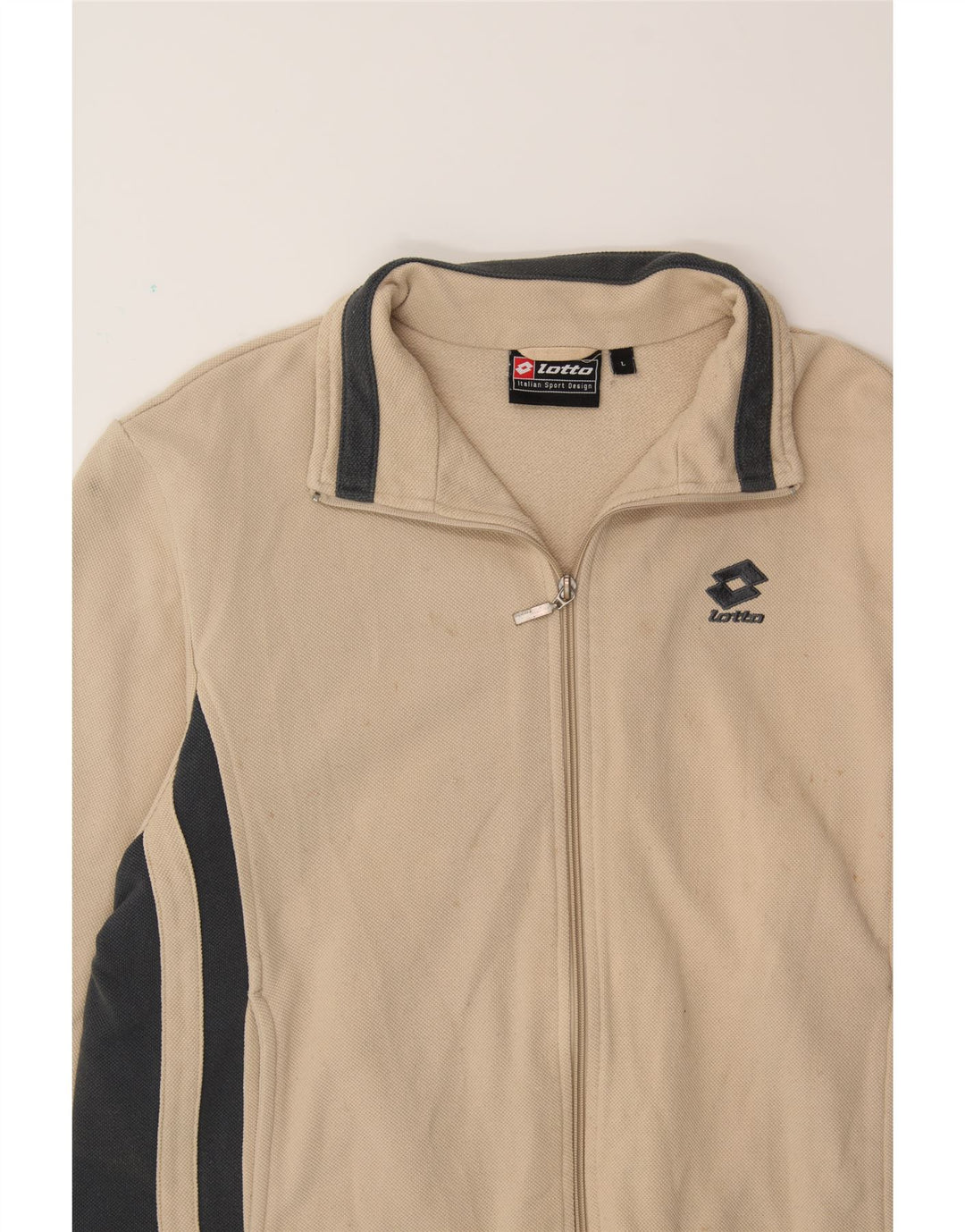 LOTTO Boys Tracksuit Top Jacket 13-14 Years Large  Beige Colourblock Vintage Lotto and Second-Hand Lotto from Messina Hembry 
