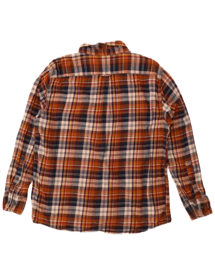 Cămașă de flanel pentru bărbați Eddie Bauer XL, bumbac cu carouri maro