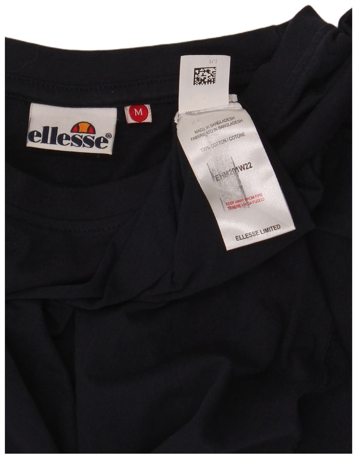 Top pentru bărbați Ellesse cu mânecă lungă, mediu, albastru bleumarin, bumbac