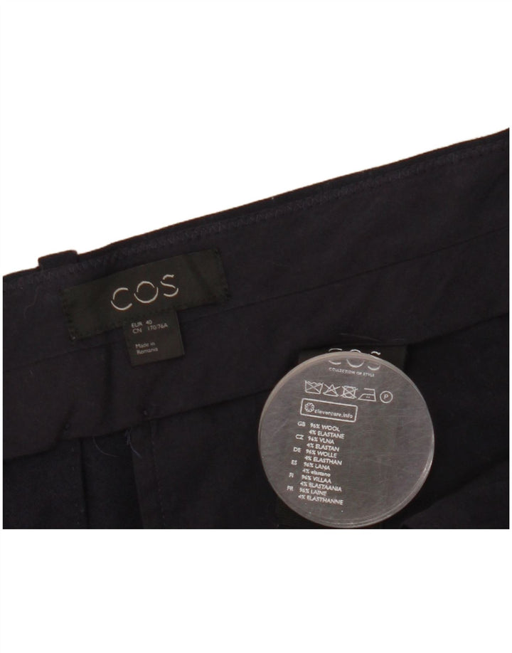 Pantaloni tăiați pentru femei Cos EU 40 Mediu L36 L25 Lână bleumarin