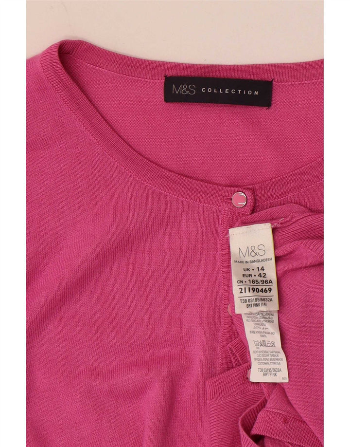 Pulover cardigan pentru femei Marks & Spencer UK 14 Medium Pink Viscose