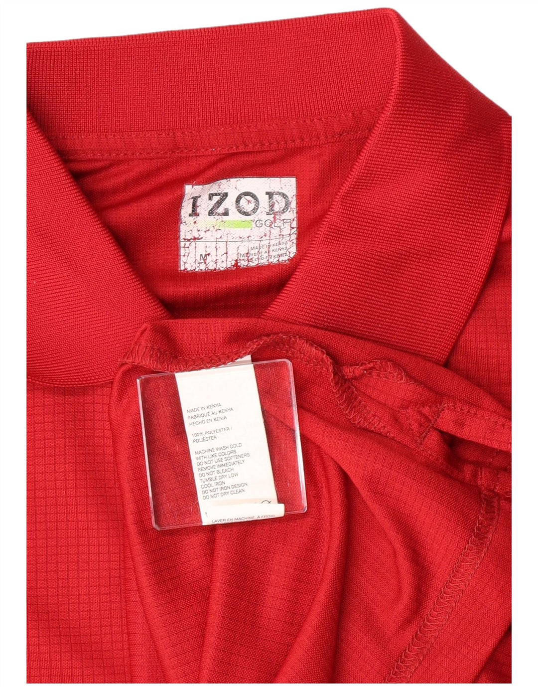Tricou polo de golf Izod pentru bărbați, poliester roșu mediu