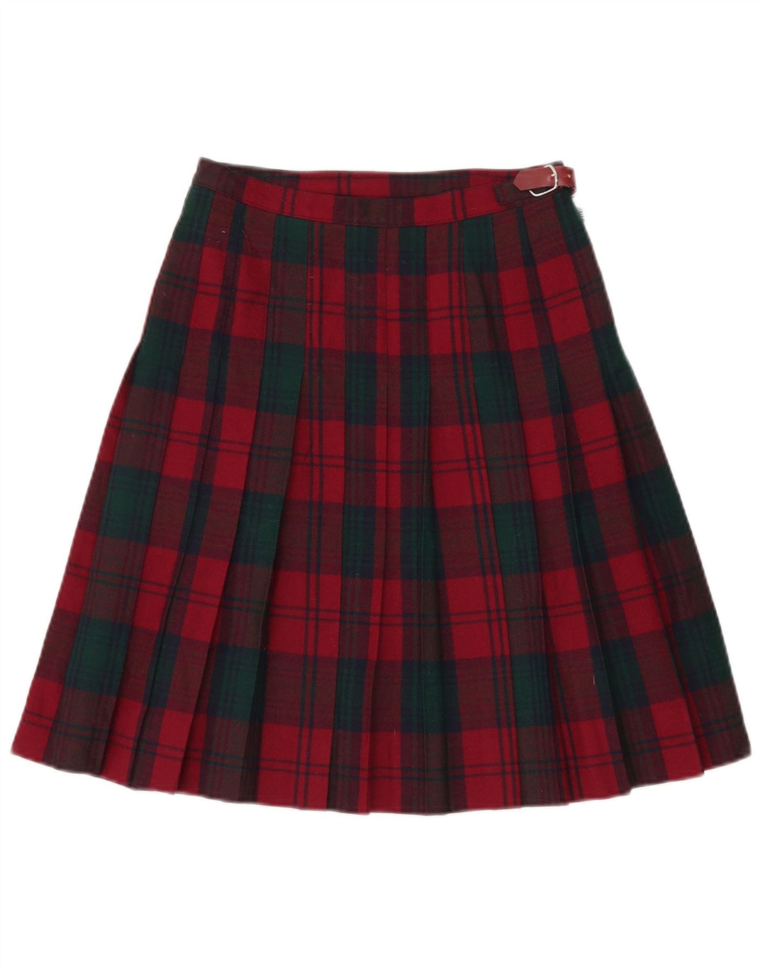 Fusta pliată pentru femei Vintage IT 44 Medium W26 Red Check Lână nouă