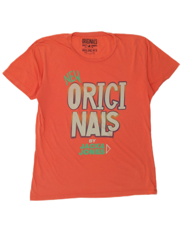 Tricou grafic Jack & Jones pentru bărbați Top 2XL portocaliu