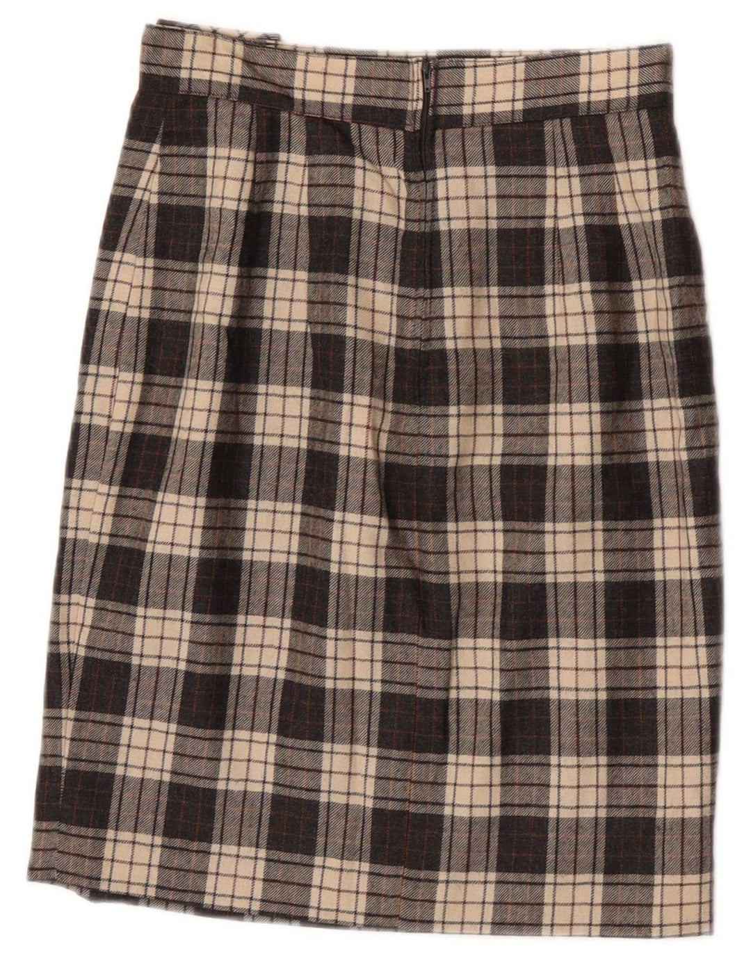 Fusta dreaptă pentru femei Ferrone IT 40 Small W25 Grey Check Wool