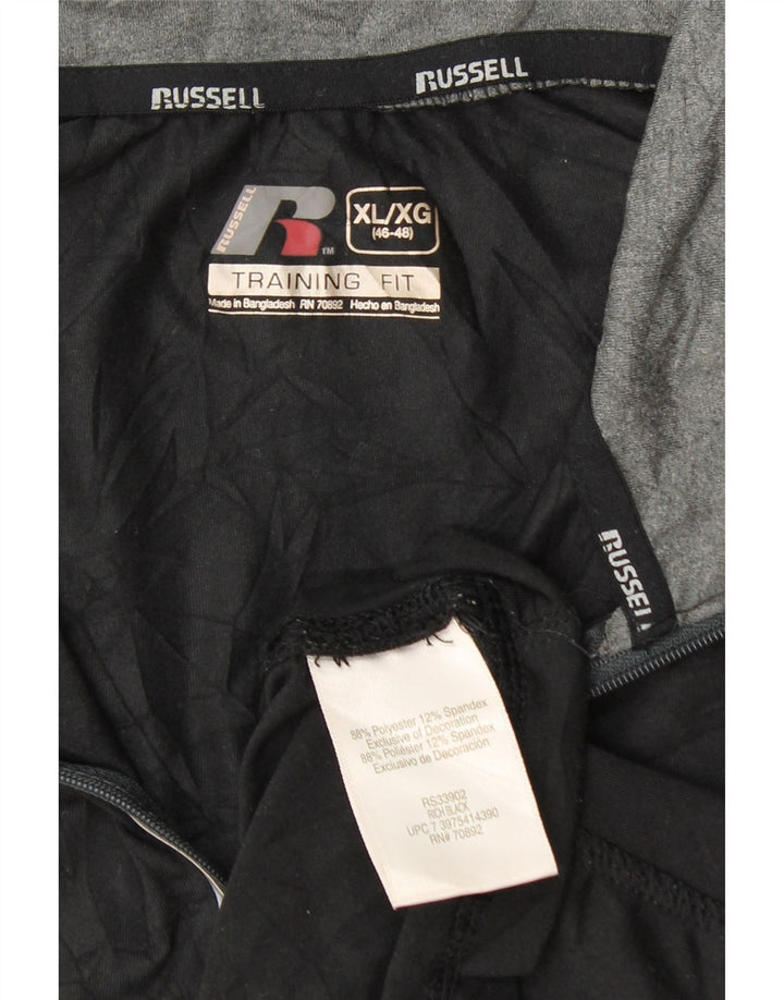 Russell Athletic, pentru bărbați, Dri-Power, cu fermoar, cu gât, cu mânecă lungă, XL, poliester negru