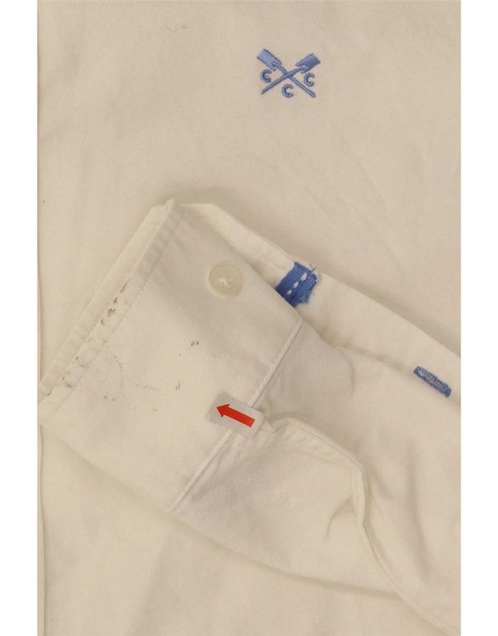 Crew Clothing Cămașă Slim Fit pentru bărbați Bumbac alb mic