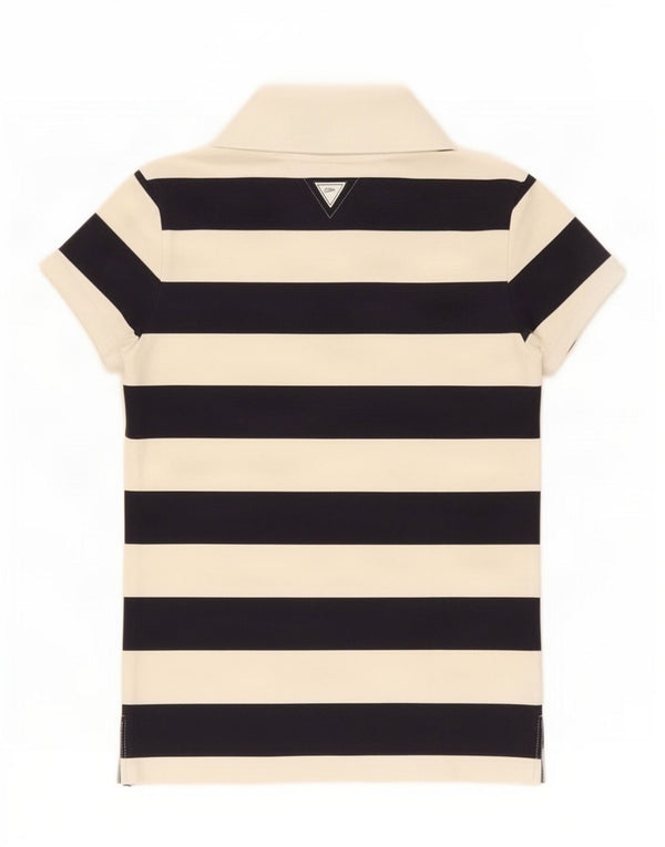 Cămașă polo Tommy Hilfiger pentru femei Slim Fit UK 12 Medium bleumarin cu dungi