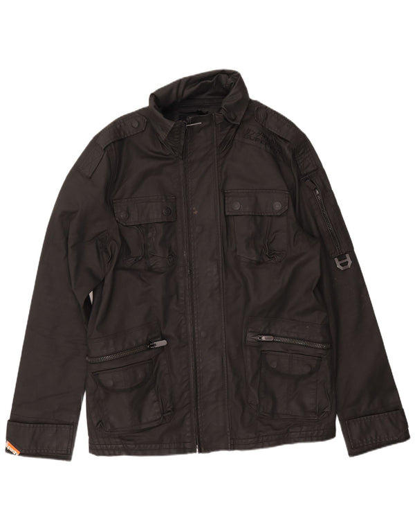 Jachetă militară pentru bărbați Superdry UK 44 2XL bumbac negru