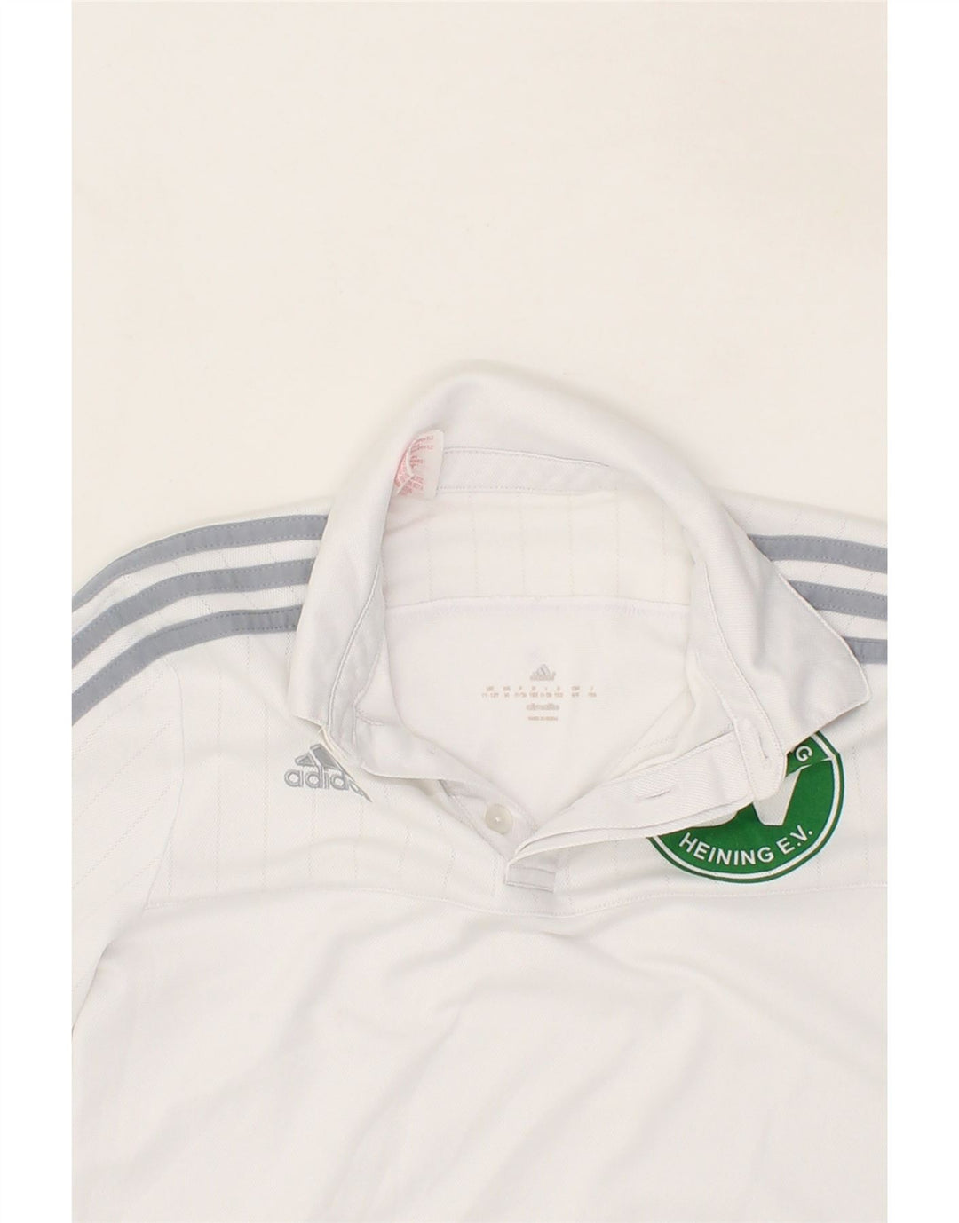 ADIDAS Boys Polo Shirt 11-12 Years White Polyester Vintage Adidas and Second-Hand Adidas from Messina Hembry 