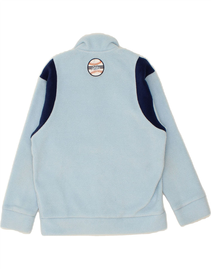 ADIDAS Boys Graphic Fleece Jacket 7-8 Years Blue Colourblock Polyester Vintage Adidas and Second-Hand Adidas from Messina Hembry 