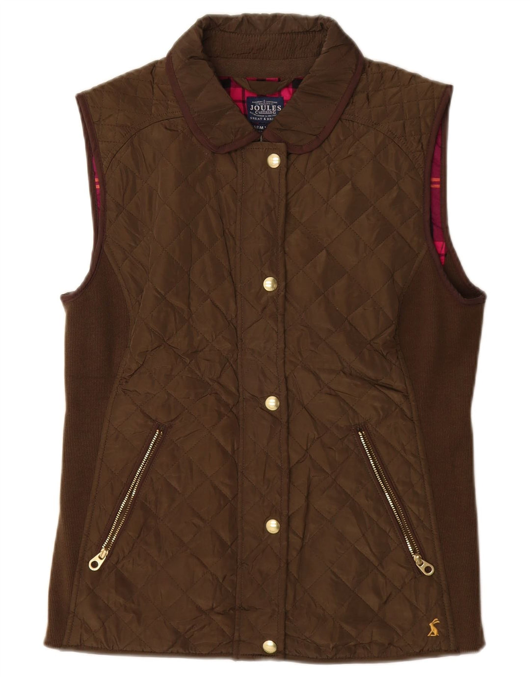 JOULES Gilet matlasat pentru femei UK 12 Poliester maro mediu