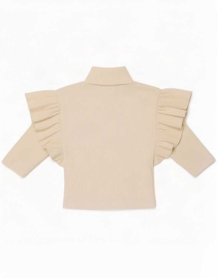 Crop Top pentru femei Zara mânecă 3/4 UK 8 Mic Alb