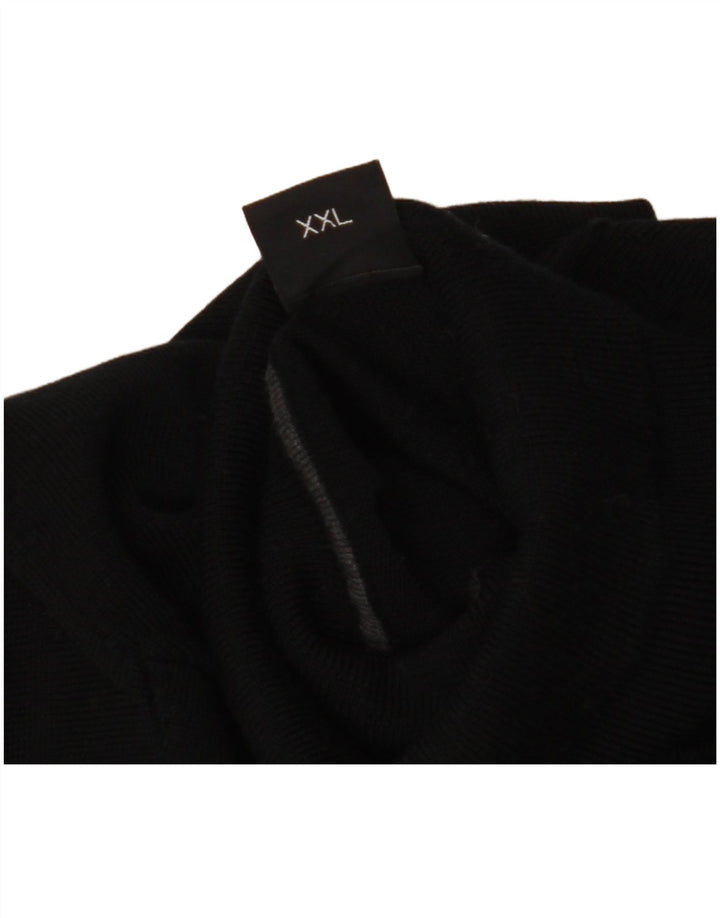 Pulover pentru bărbați Hugo Boss cu gât rulat, 2XL, lână neagră