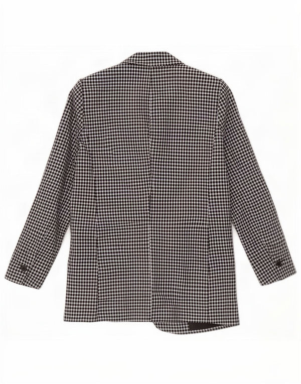 Jachetă Blazer pentru femei Zara cu 1 nasture EU 40 Medium Black Vichy