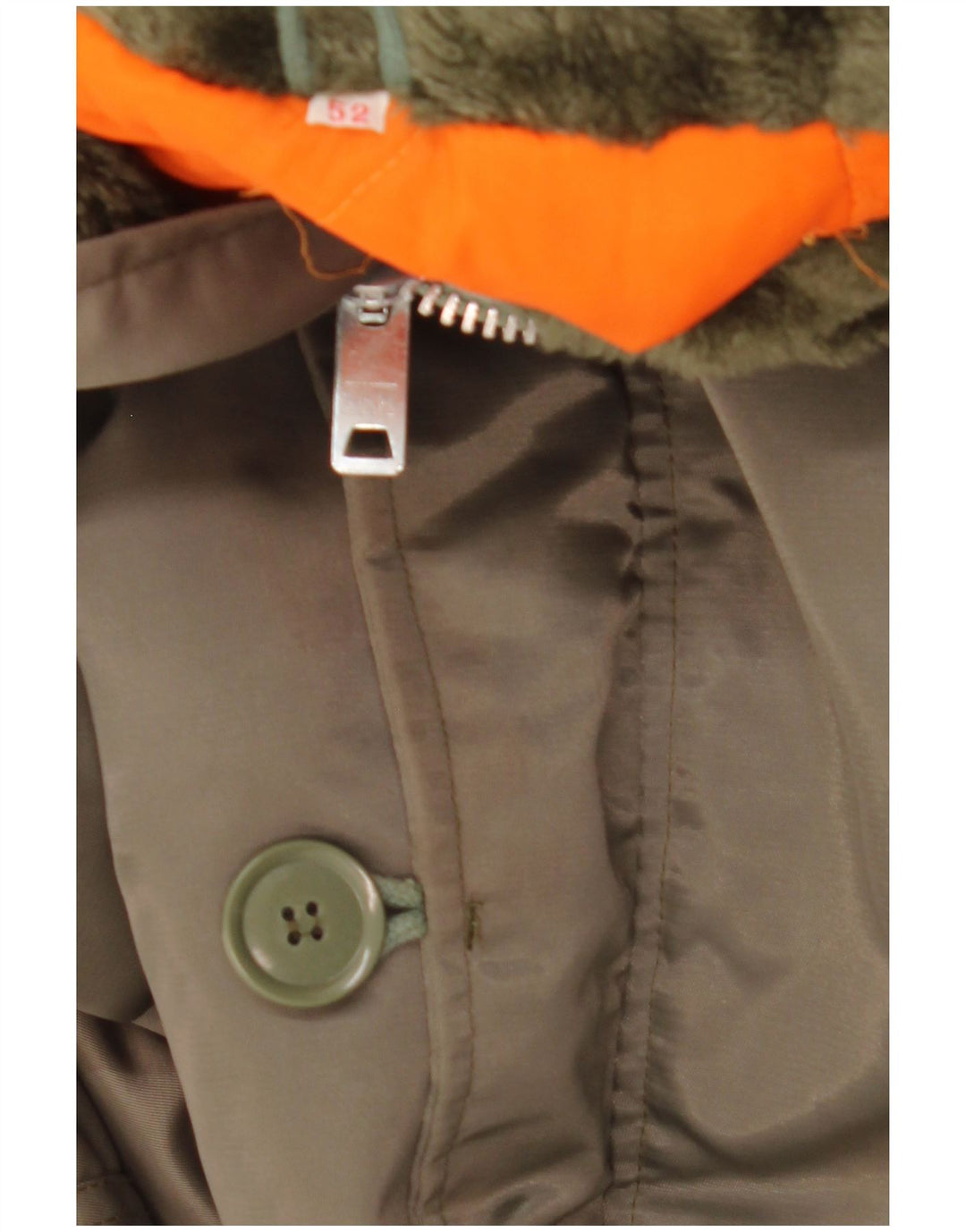 Jachetă parka cu glugă vintage pentru bărbați IT 52 XL Kaki Poliamidă