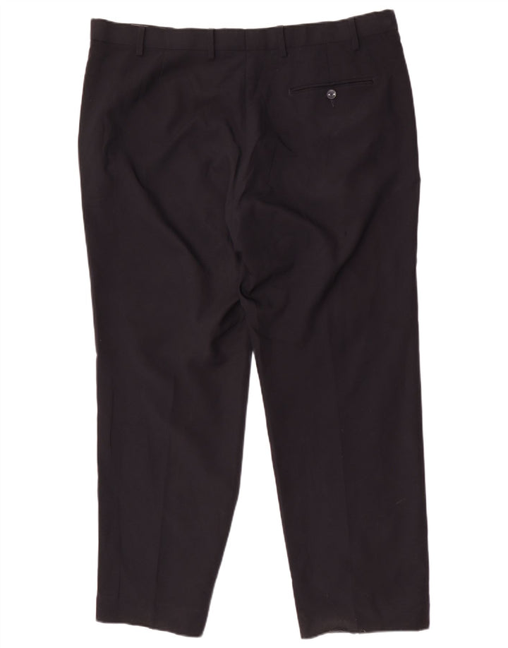 Pantaloni de costum pentru bărbați Marks & Spencer, cu ajustare normală, L40 L29, poliester bleumarin