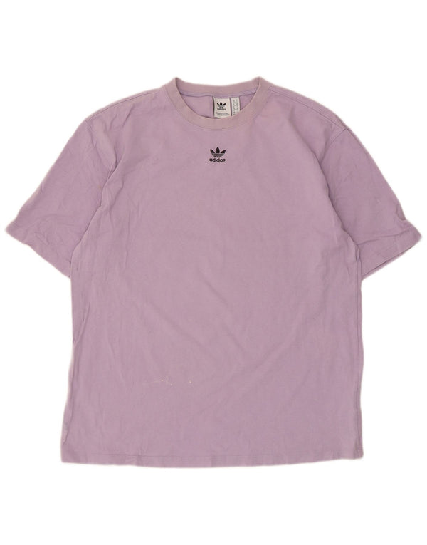 Tricou supradimensionat Adidas pentru femei Top UK 10 Small Purple Bumbac
