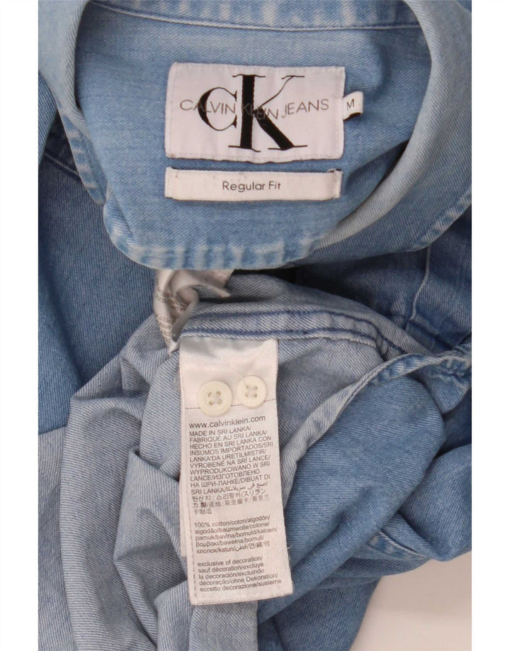 Cămașă de denim pentru bărbați Calvin Klein Jeans, bumbac albastru mediu
