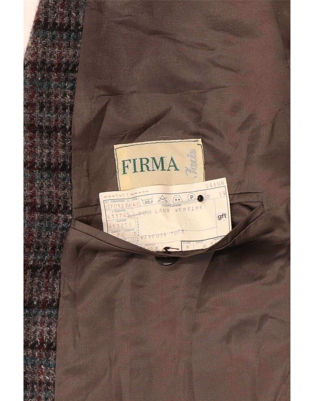 FIRMA Jachetă pentru bărbați cu 3 nasturi, Marea Britanie 40, mare, lână cu carouri, multicolore