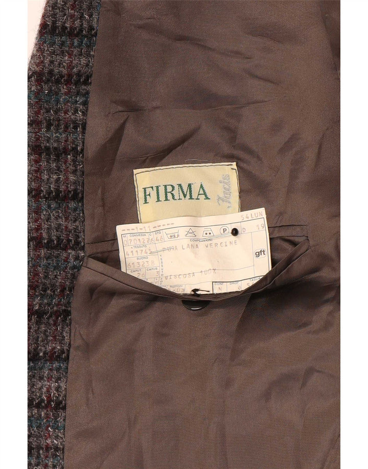FIRMA Jachetă pentru bărbați cu 3 nasturi, Marea Britanie 40, mare, lână cu carouri, multicolore