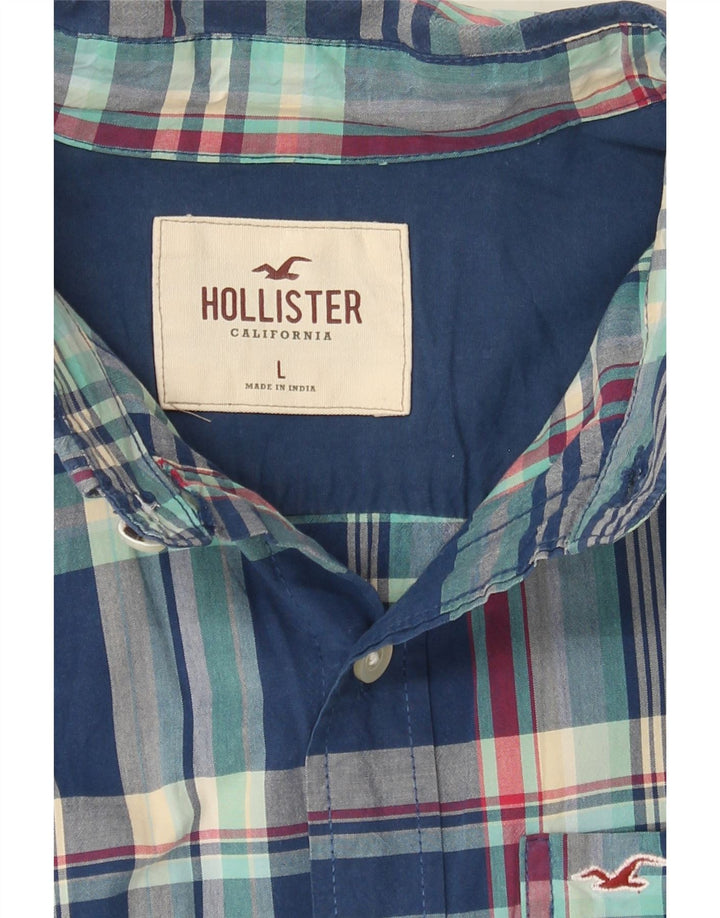HOLLISTER Mens Shirt Large Blue Check Cotton Vintage Hollister and Second-Hand Hollister from Messina Hembry 