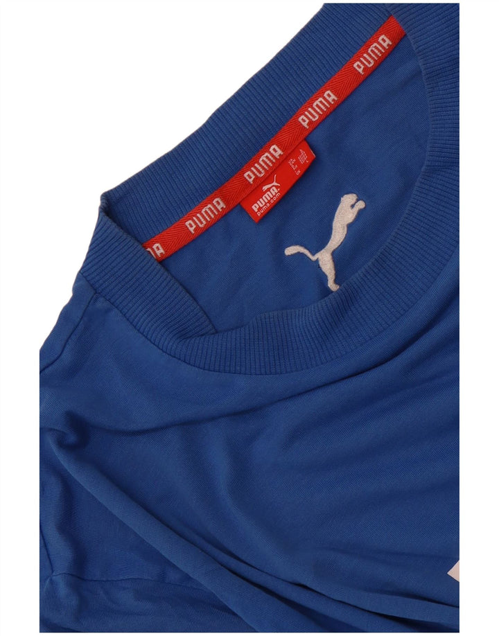 Tricou grafic Puma pentru bărbați Top mare, albastru, bumbac