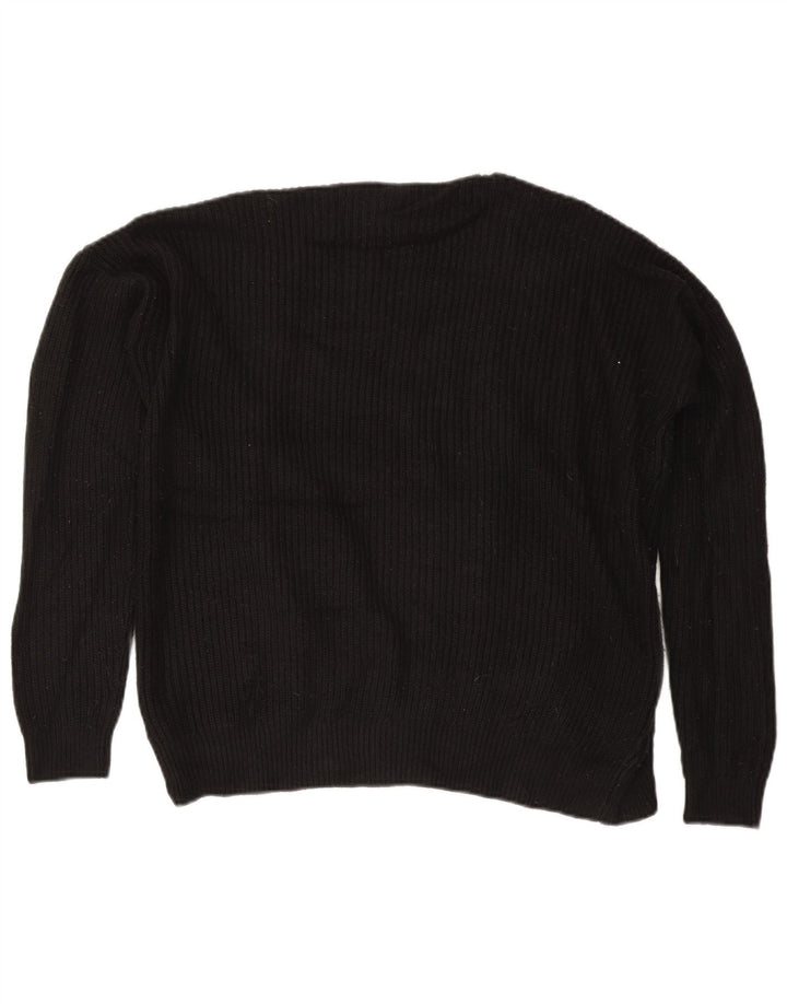 MOSSIMO Pulover cardigan deschis supradimensionat pentru femei UK 14 Medium Black Acrylic